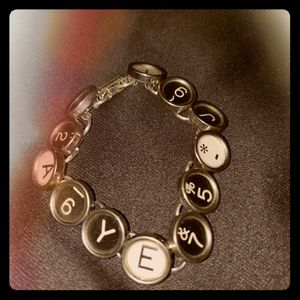 Typewriter keys bracelet